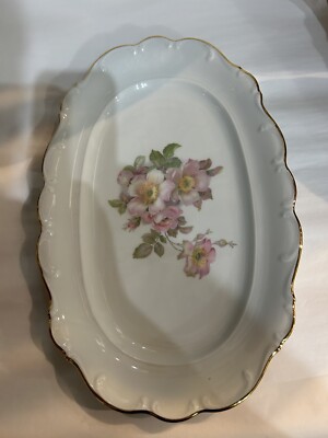 14" SCHUMANN Arzberg BAVARIA Germany Oval Serving Platter Briar Rose ...