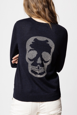 grey skull sweater