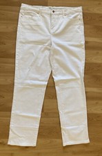 Ella Moss Women's Straight Leg Mid-Rise Ankle Jeans, White, Size 12