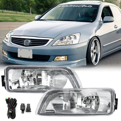 For Honda Accord 2003- 2005 2006 2007 Front Fog Light Cover w/ Bulb & Wiring Kit