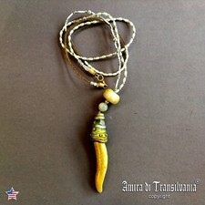 ethnic necklace jewelry chain regional tribal indian african asian horn vintage