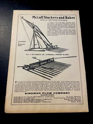 ORIGINAL 1907 McCall Stackers & Rakes Farm Advertising - St. Louis