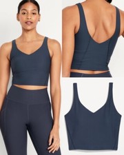 Old Navy Women  s Light Support PowerSoft Rib Longline Sports Bra Size XS or XL