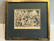 John Leech 1848 Henry the 8th and his Queen "out a Maying" Etching Print, Framed