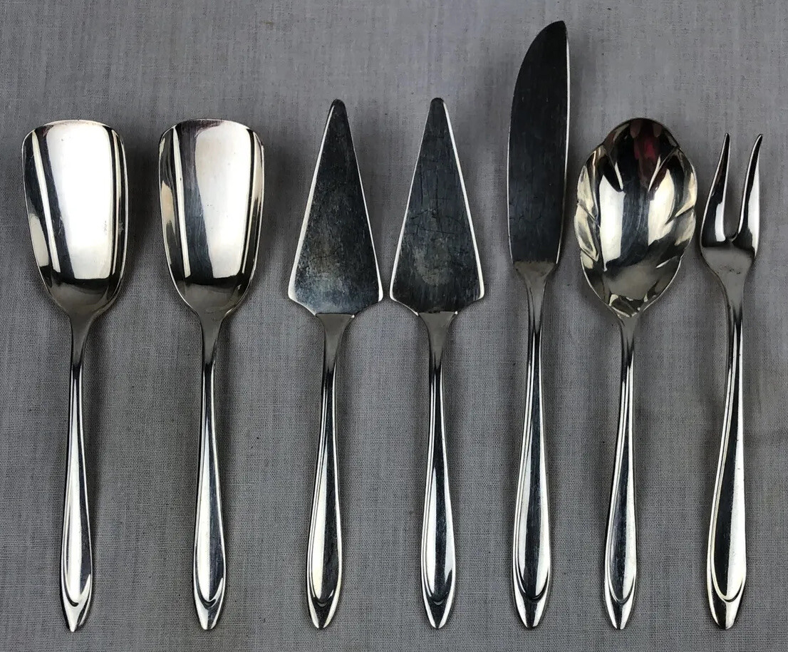 Vintage Meriden Silverplate Co FIRST LADY Lot of 7 Hostess Serving Pieces