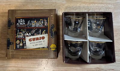 Vintage Curio Hostess Glassware Shot Glass set by Libbey Glass, In Original Box