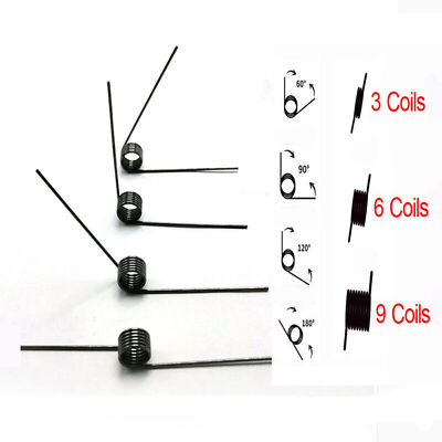 #ad Torsion Spring 0.3 Wire Diameter 1.5 5mm OD 3 9 Coils 60° 90° Angle Degree $7.59