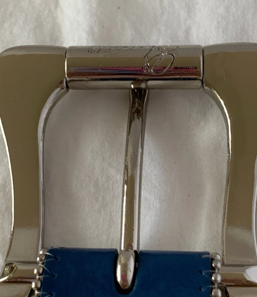 Vintage Guess Cuero Azul Estrás/Estudón Western Talla M se ajusta a 32-36" Cintura Y2K Foto 3 de 4