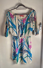 vintage wish floral silk dress size 10 button detail on shoulder/ sleeve