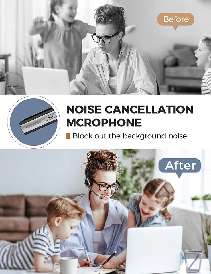 Mpow M5 卡车司机办公室蓝牙 V5.0 耳机降噪耳机带麦克风 — 第 4/4 张图片