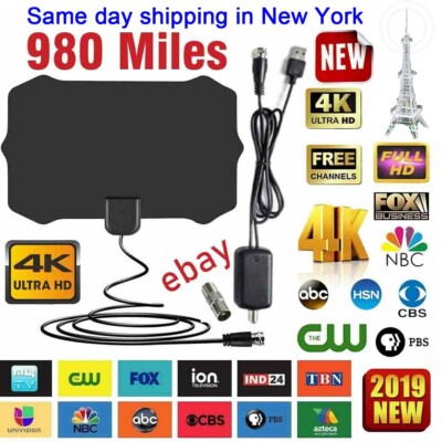 Digital TV Antenna 980 Miles Range Signal Booster Amplifier HDTV Indoor HD 1080P