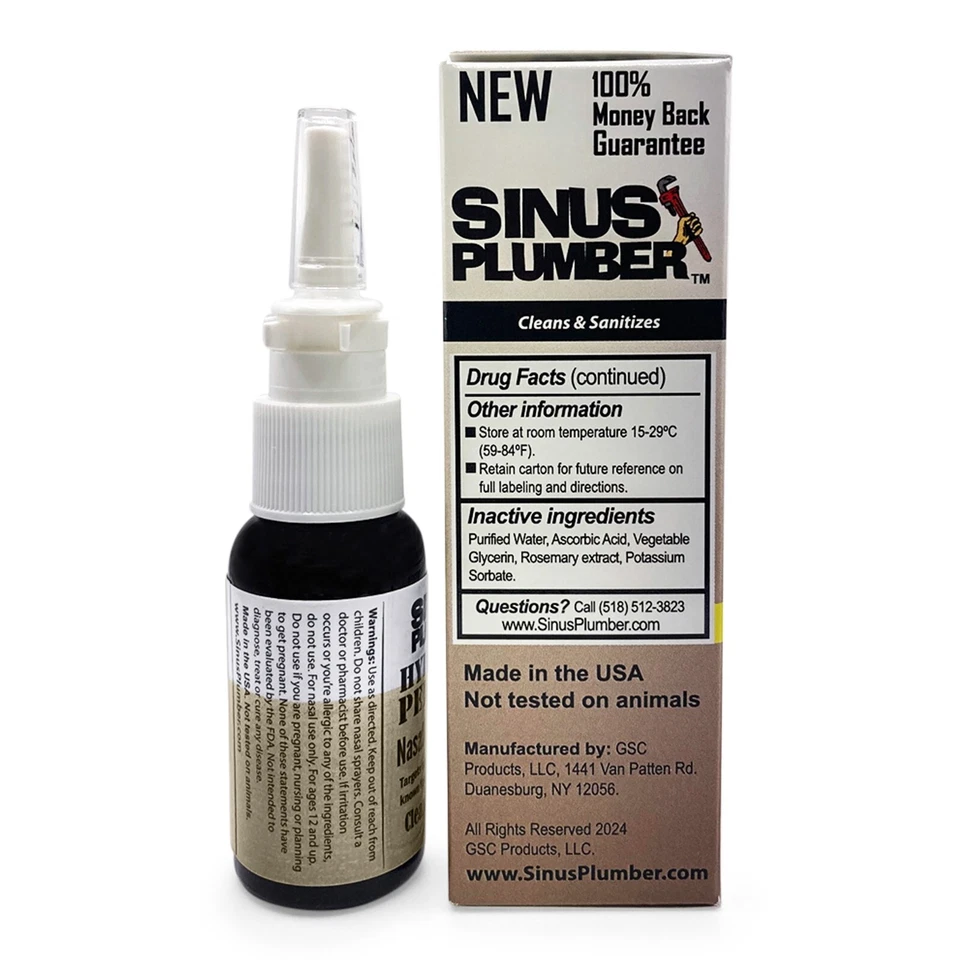 Spray nasal de peróxido de hidrógeno para fontanero sinusal - defensa inmune contra el virus del resfriado y la gripe Foto 4 de 4