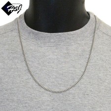 24"Men's Women's Stainless Steel 3mm Silver Cuban Curb Link Chain Necklace