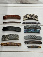 VTG Lot of 12 Hair Barrette Clip Made In France Tortoiseshell Retro Ponytail