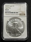 2025 P $1 American Silver Eagle "Privy" 1oz .999 Silver NGC MS69 Brown Label