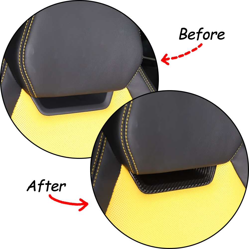 2PCS Real Carbon Fiber Seat Headrest Trim Cover For Lamborghini URUS 2018-21 US