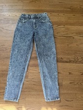Vintage 1980s Lee Acid Wash Women 9 High Waist Tapered Straight Mom Jeans