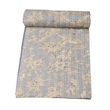 Quilts Handmade Traditional Pure Cotton Floral Print Queen 90"x 108" Gray