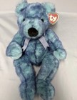 TY CLASSIC Bluebeary Teddy Bear Plush with Tag 1999 Purple Bow Stuffed Animal — photo 1