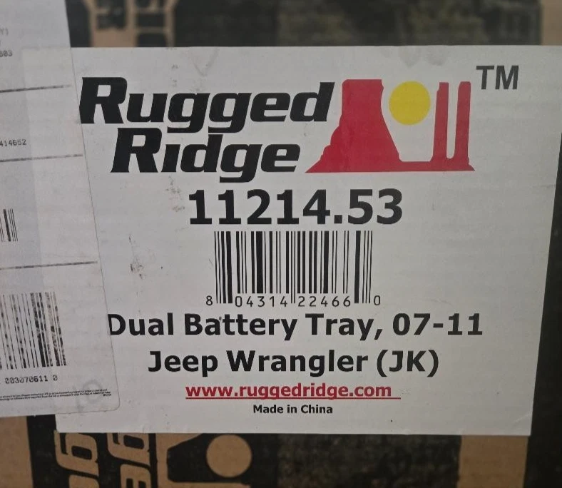 Bandeja de batería doble Rugged Ridge 07-11 Jeep Wrangler JK Foto 2 de 4