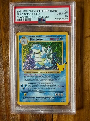 POKEMON TCG - CELEBRATIONS - BLASTOISE HOLO 2/102 - PSA 10