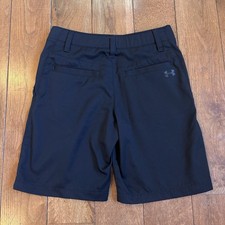 Boys Under Armour Golf Performance Shorts 7.5" Black Loose sz 10