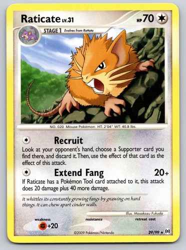 Raticate Rare Arceus 29/99 LP Pokemon Card TCG