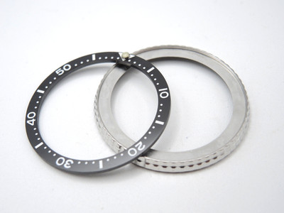 NEW CERAMIC BLACK BEZEL INSERT & STAINLESS BEZEL FOR DIVERS 7002-7001 /6309-7040