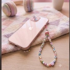 Handcrafted Beaded Phone Charm - Cute Heart and Smiley Face Mobile Accessory