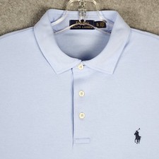 Polo Ralph Lauren Men's Shirt Short Sleeve Polo Button 100 Cotton Blue