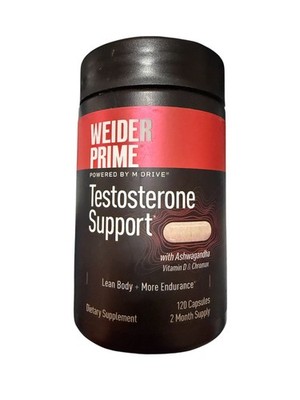 Weider Prime Testosteron   Support, 120 Capsules exp 8/28 new 