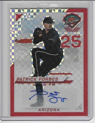 Patrick Forbes AUTO 21/99 Red Blocks Prizm 2025 Panini Prospects #118 DBacks 