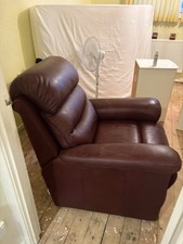 Leather Sofa Settee And One Chair