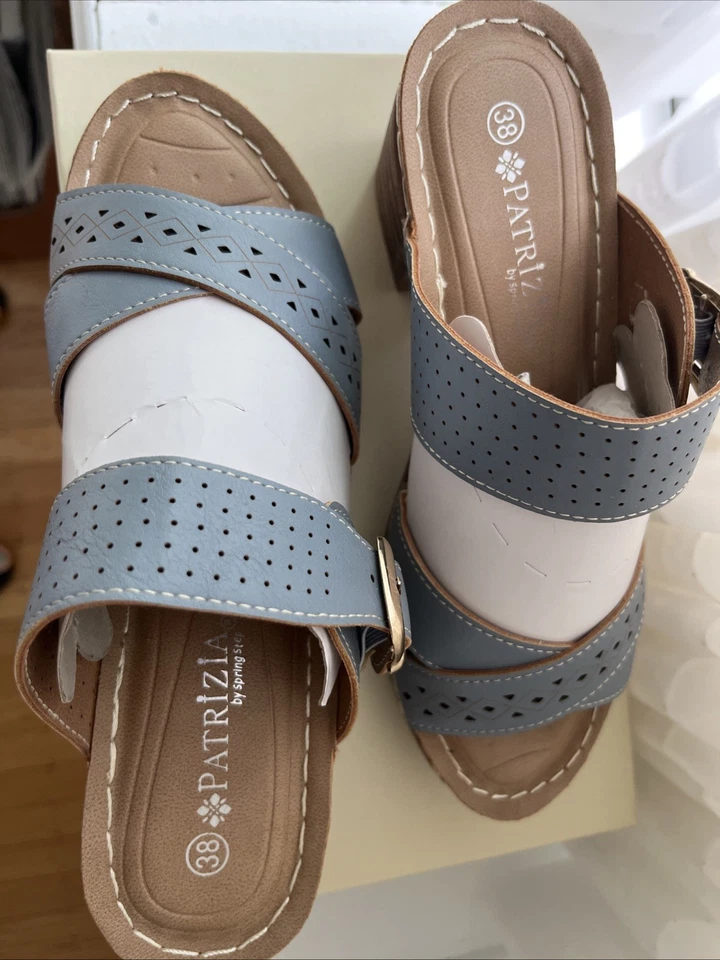 PATRIZIA Asymetrical Slide NWB Size 7.5/8 Blue - Image 2 of 4