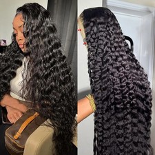 220 Density 12A Virgin 13x6 Water Wave Full Lace Frontal Wig Human Hair Pre