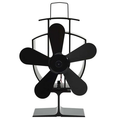 Kaminofen Ventilator Ofenventilator 5 Blätter Schwarz stromlos wärmebetrieben