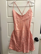 Victoria's Secret Gianni Mini Dress Pink Floral Jacquard Open Low Back Size M