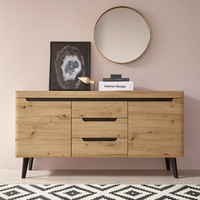 Sideboard Kommode Torge 160Cm Artisan Eiche Schwarz Grifflos Mdf 68912973