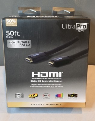 Ultra Pro Elite 50ft In-Wall Rated HDMI Digital HD Cable with Ethernet -  57131