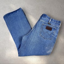 VTG 70s Wrangler Flare Jeans Fit 36x29 Distressed Bootcut Denim Scovill 82620NV