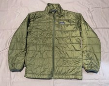 Patagonia Nano Puff Jacket Boys' Medium Khaki Green Full Zip Puffer Outdoor
