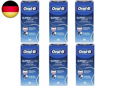 Oral-B Super Floss 50 Stück vorgeschnitten, 100 g, 013-6440 * 6, 6 Stück