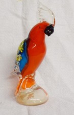 scultura sculpture PAPPAGALLO IN VETRO DI MURANO anni  '60-'70