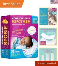 32 Pack Overnight Diaper Doublers, Water Resistant Pads for Infant Leak Control
