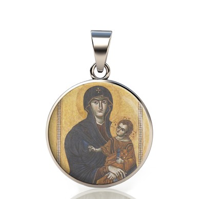 Our Lady Salus Populi Romani 925 Sterling Silver Pendant Christian Medal