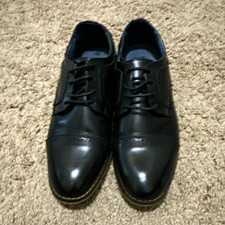Bruno Marc Men's Black Leather Round Toe Lace-Up Oxford Dress Shoes Sz 4