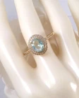 Vintage Jewellery Gold Ring Aquamarine and White Sapphires Antique Deco Jewelry