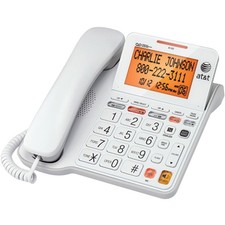 CL4940 Corded Standard Phone with Answering System and Backlit Display, White