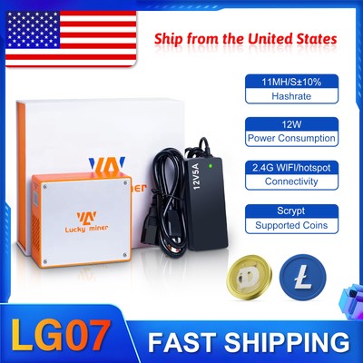 Lucky Miner LG07 Dogecoin Miner 11MH/S WIFI PSU Solo Mining Lotto
