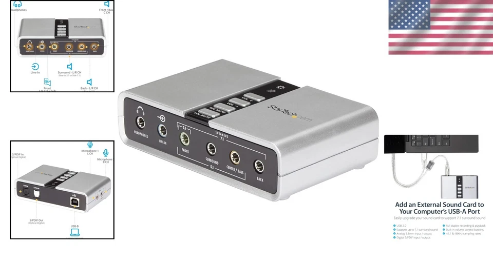 7.1 USB Sound Card with SPDIF Digital Audio - Image 2 of 4